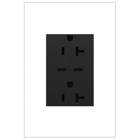 Adorne 20A Dual USB‑C + Outlet (Plus‑Size, 30W)