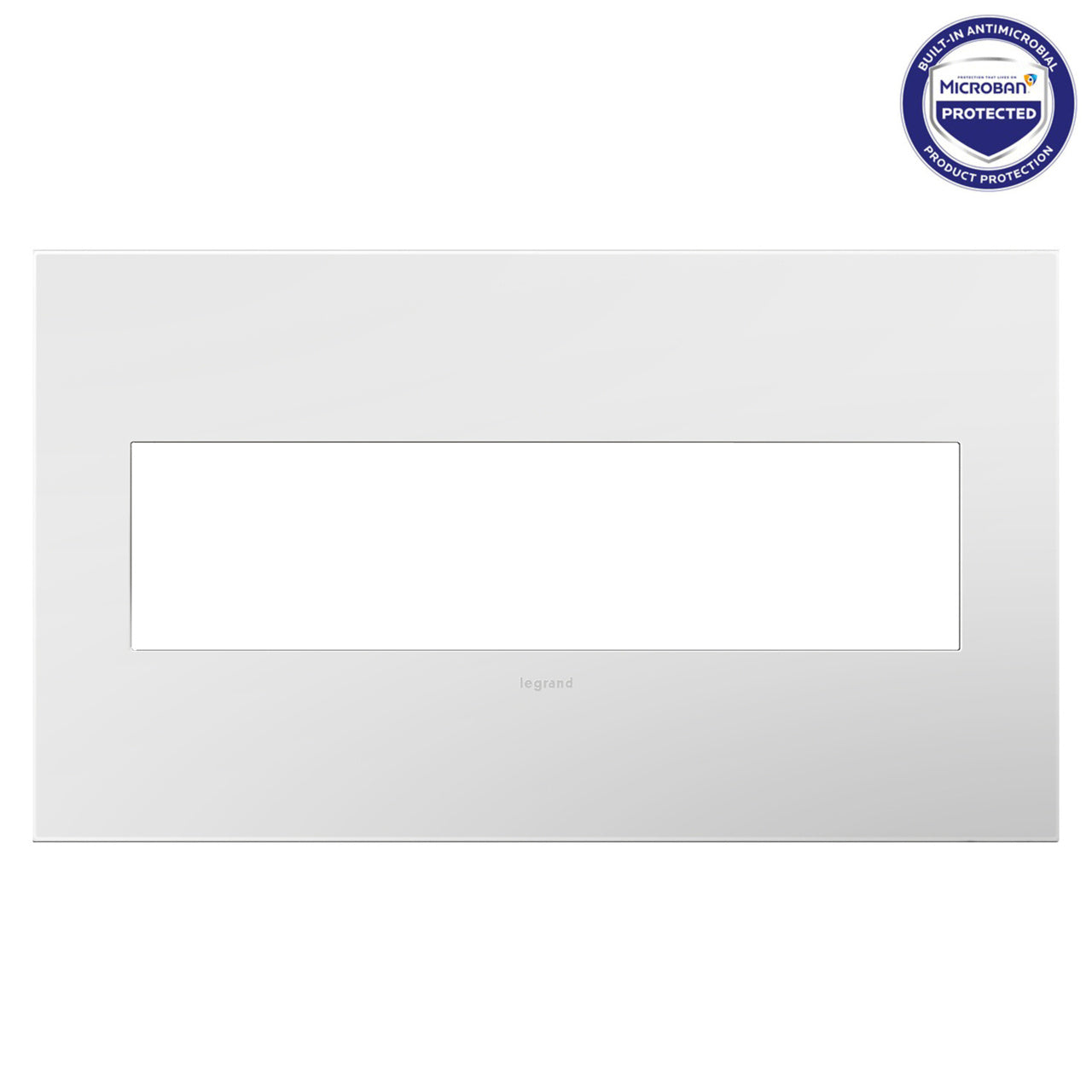 Adorne Gloss White 1‑Gang Screwless Wall Plate with Microban®