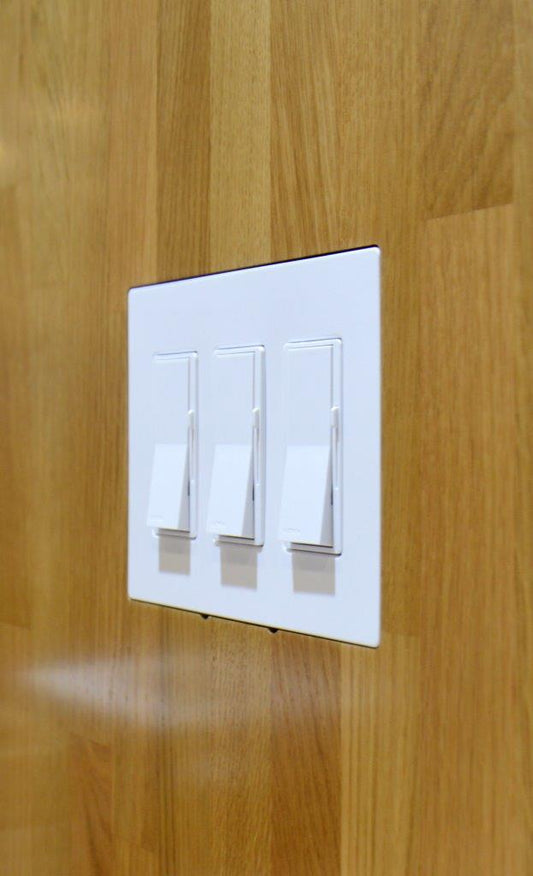 Wall‑Smart Solid Surface Flush Back Box for Lutron Designer Style — 3‑Gang