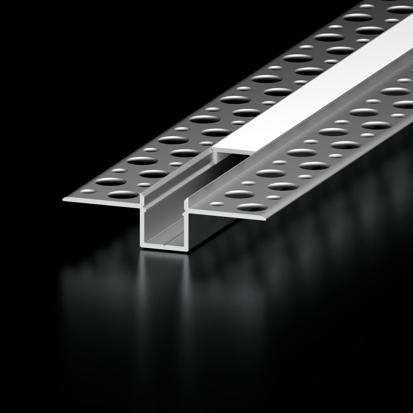 Diode LED 0.5"x 98" Mud‑In Channel — Paint‑Ready Plaster‑In Aluminum Channel