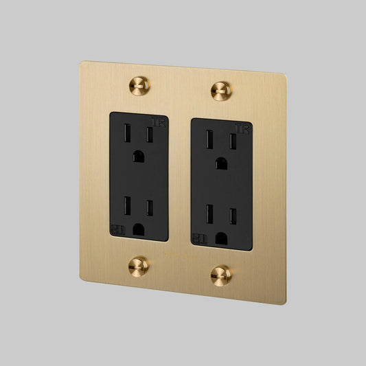 Buster and Punch 2 Gang  Cross Duplex Outlet
