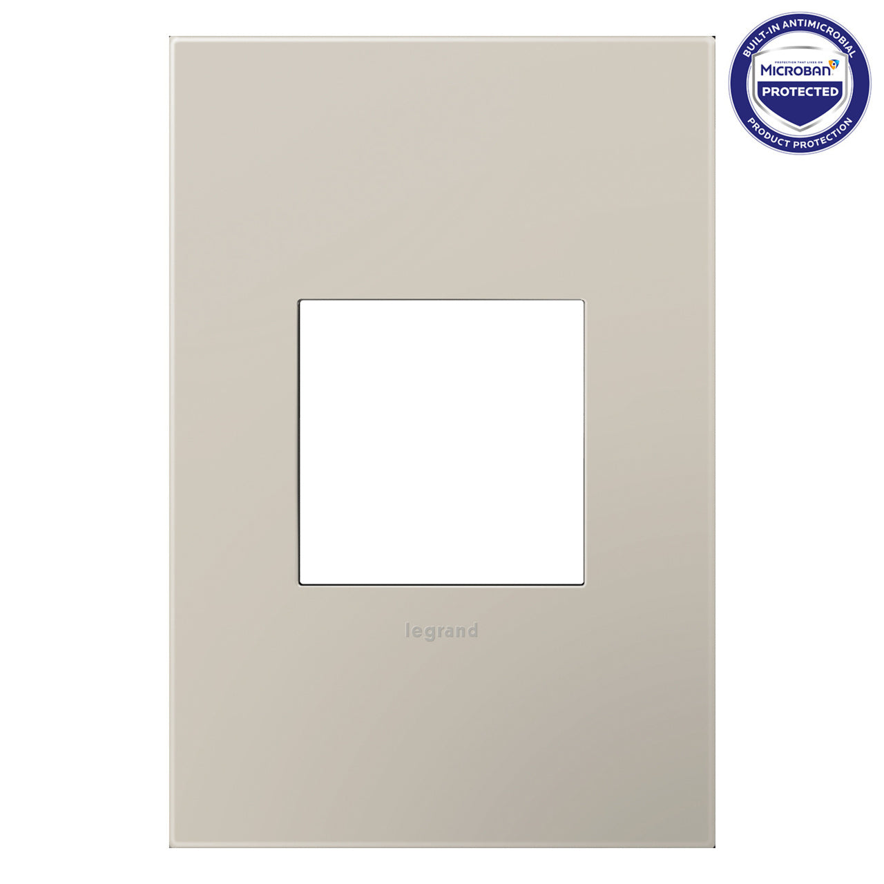 Adorne Greige Screwless Wall Plate with Microban®