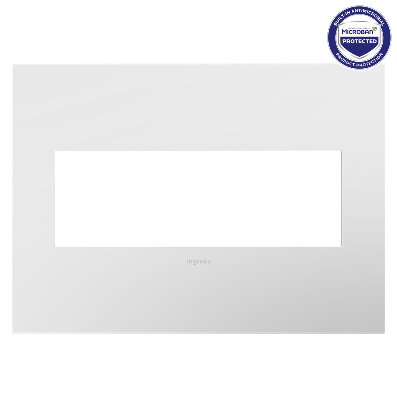 Adorne Gloss White 1‑Gang Screwless Wall Plate with Microban®