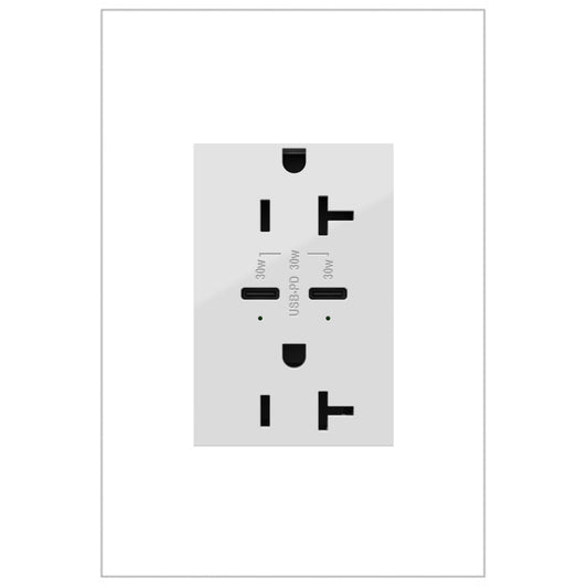 Adorne 20A Dual USB‑C + Outlet (Plus‑Size, 30W)