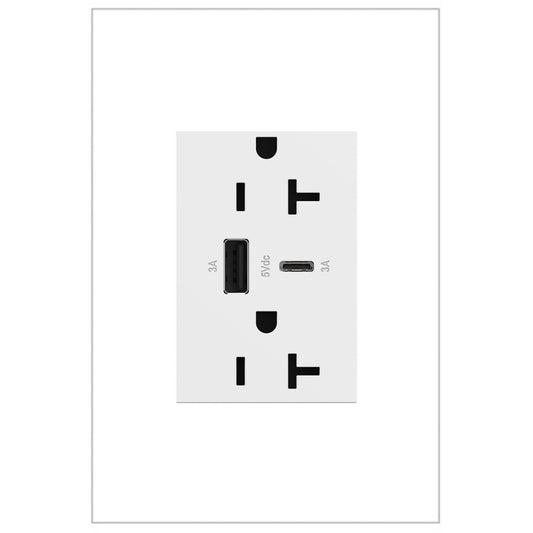 Adorne 20A Ultra‑Fast USB A and C Outlet (Plus‑Size)