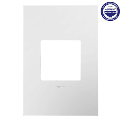 Adorne Gloss White 1‑Gang Screwless Wall Plate with Microban®