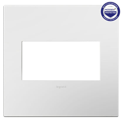 Adorne Gloss White 1‑Gang Screwless Wall Plate with Microban®