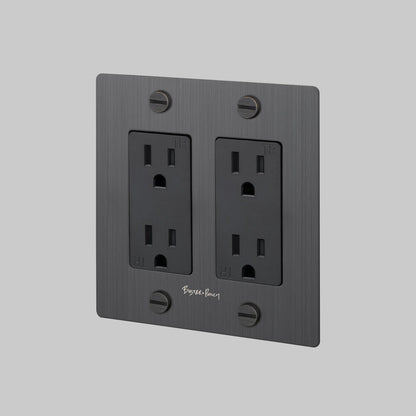 Buster and Punch 2 Gang  Cross Duplex Outlet