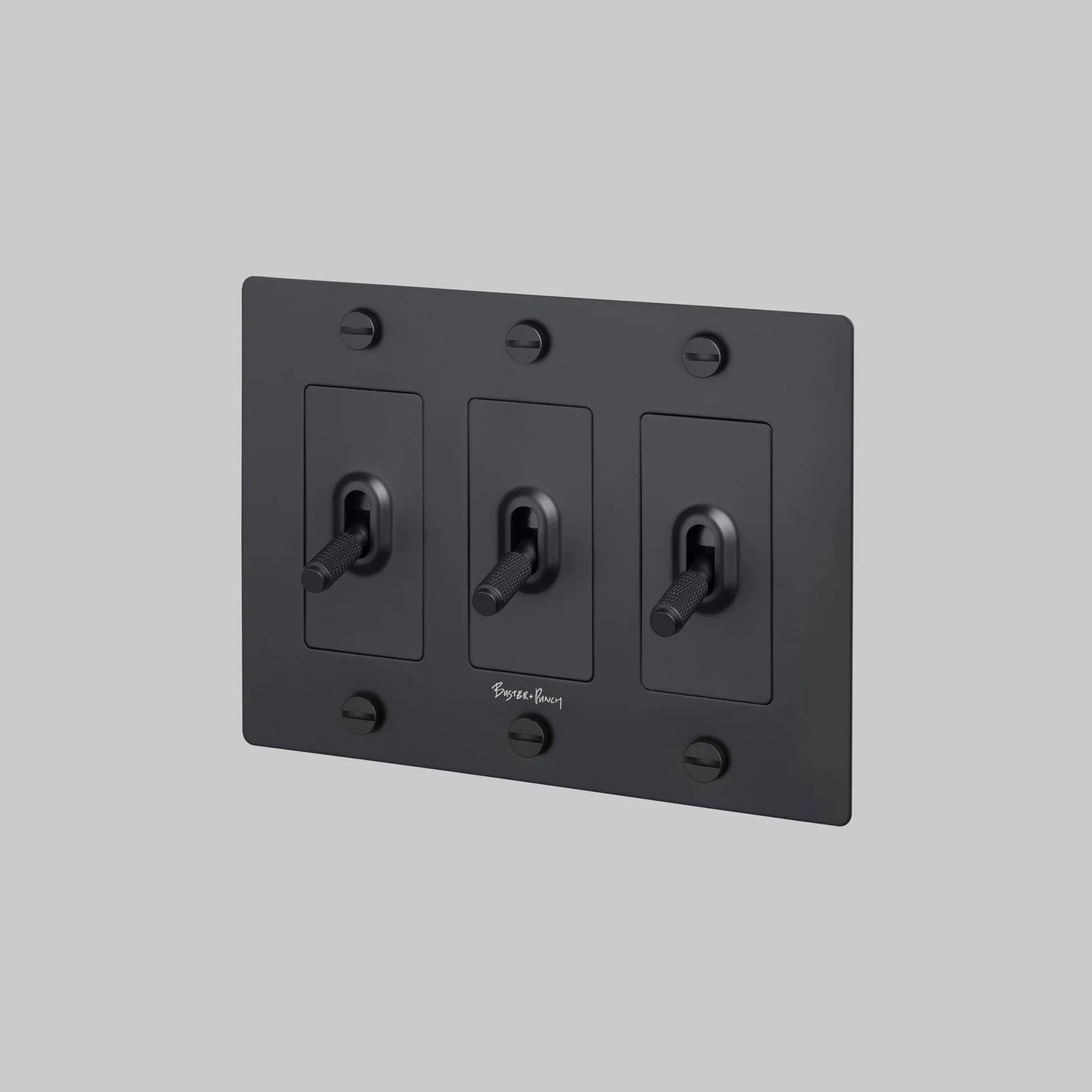 Buster + Punch 3 Gang Cross Toggle Switch