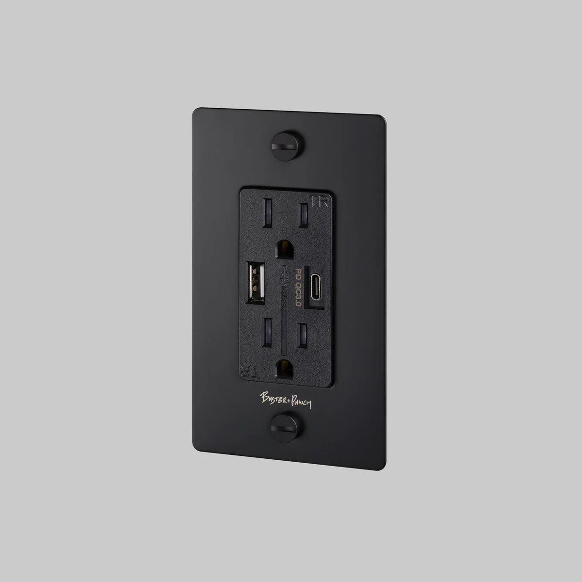 Buster + Punch 1 Gang Combination Duplex Outlet + USB‑A/C
