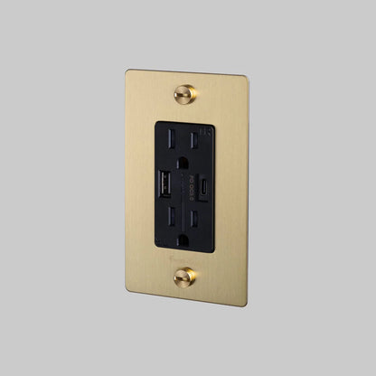Buster + Punch 1 Gang Combination Duplex Outlet + USB‑A/C