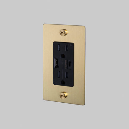 Buster + Punch 1 Gang Combination Duplex Outlet + USB‑A/C