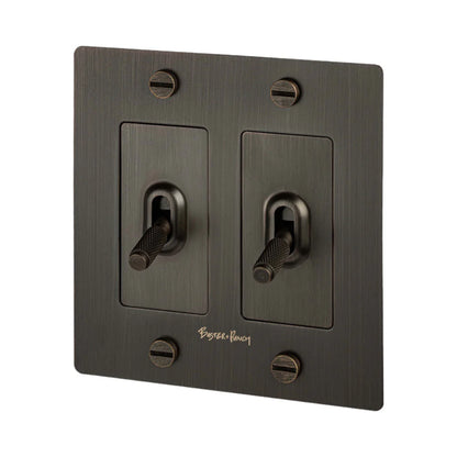 Buster + Punch Steel 2 Gang Toggle Switch