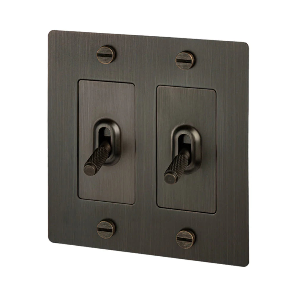 Buster + Punch Steel 2 Gang Toggle Switch