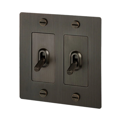 Buster + Punch Steel 2 Gang Toggle Switch