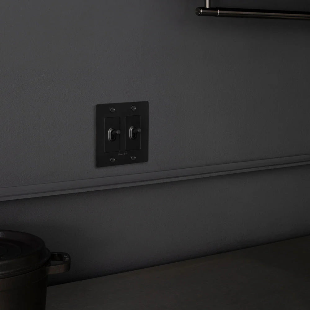 Buster + Punch Steel 2 Gang Toggle Switch