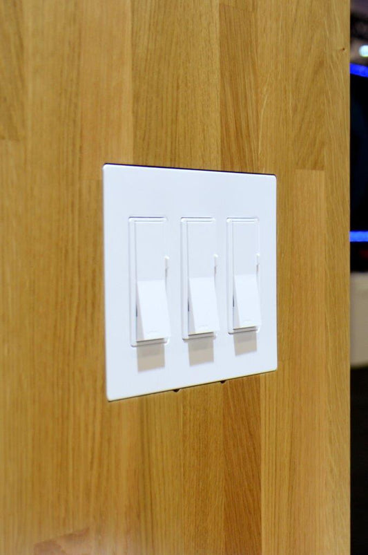 Wall‑Smart Solid Surface Flush Back Box for Lutron Designer Style — 3‑Gang