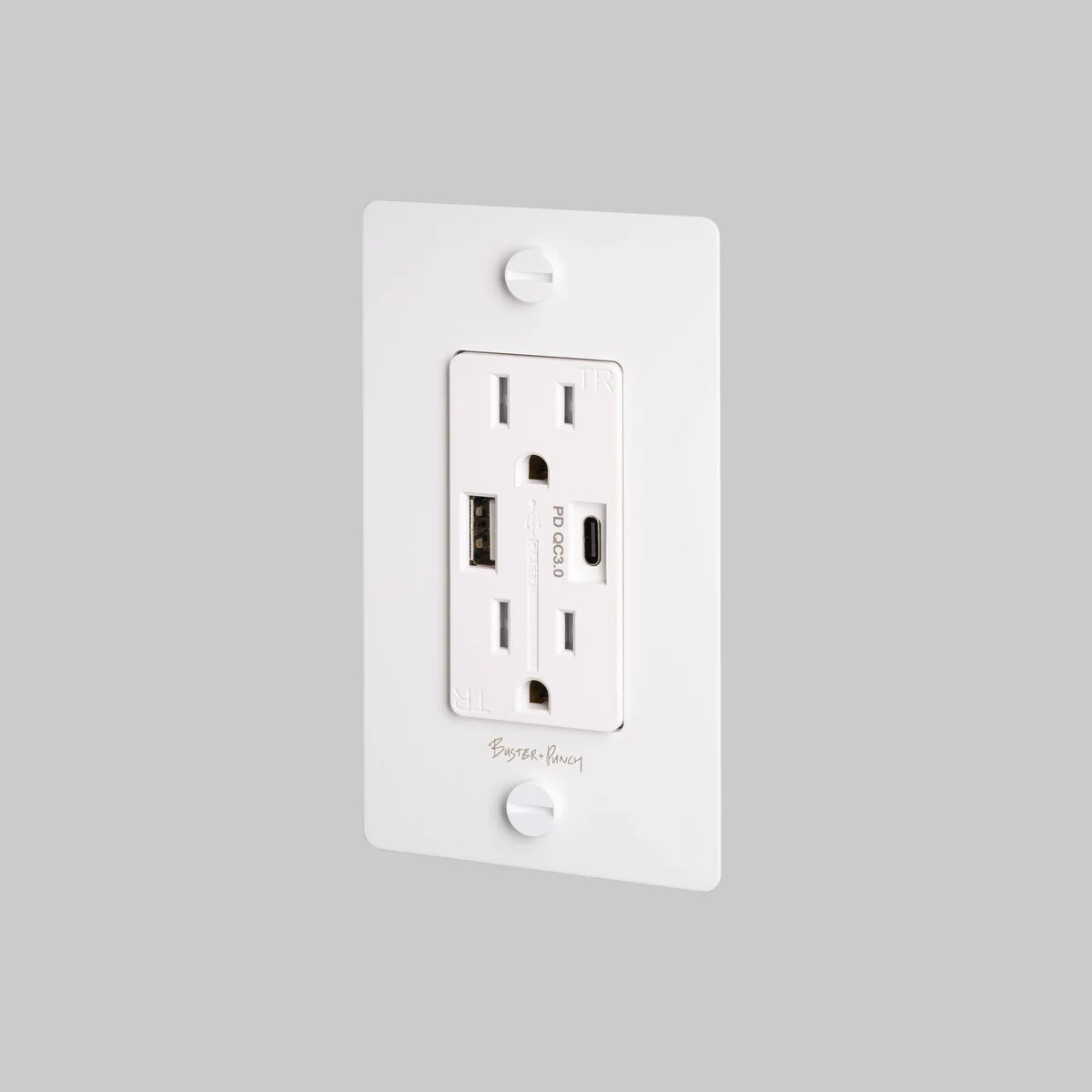 Buster + Punch 1 Gang Combination Duplex Outlet + USB‑A/C