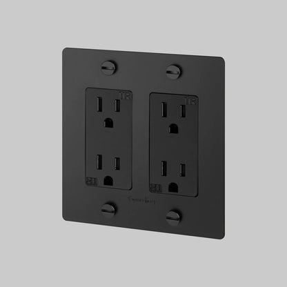 Buster and Punch 2 Gang  Cross Duplex Outlet