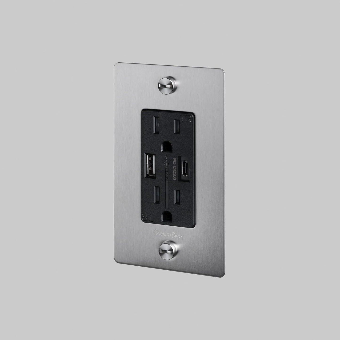 Buster + Punch 1 Gang Combination Duplex Outlet + USB‑A/C