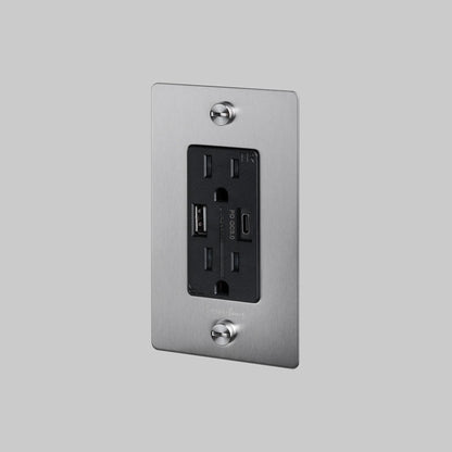 Buster + Punch 1 Gang Combination Duplex Outlet + USB‑A/C